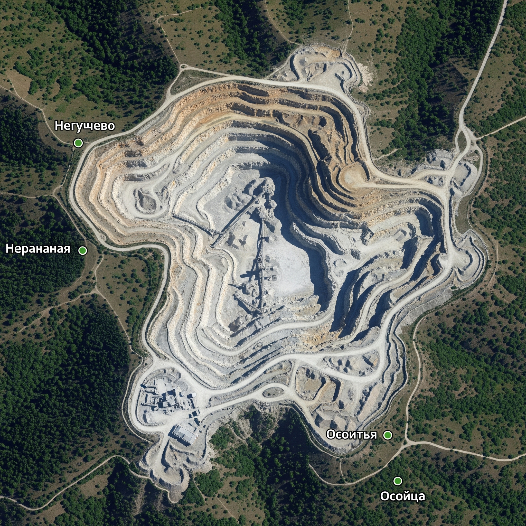 Quarry visual simulation Negushevo Osoitsa as per inverstor intention